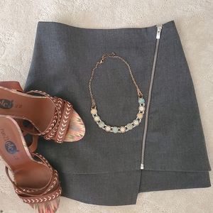 H&M High Waisted  Diagonal Zip Skirt